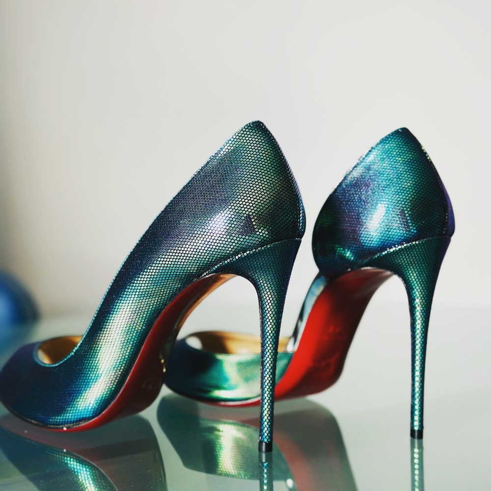 COPY - Like new!  Christian Louboutin Tissu Scarabe Demi You 100 - be different…